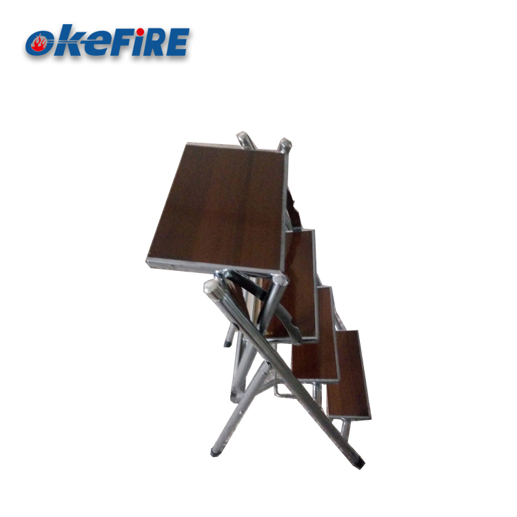 Okefire Portable Four Step Folding Wooden Telescopic Chair Ladder
