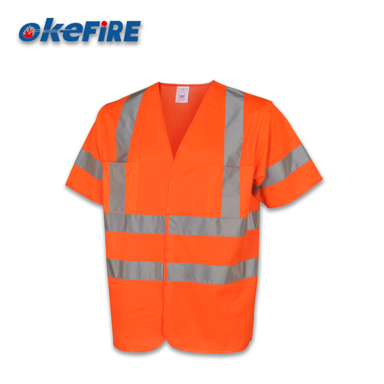 Okefire 100% Polyester Cheap Safety Reflective Orange T Shirt
